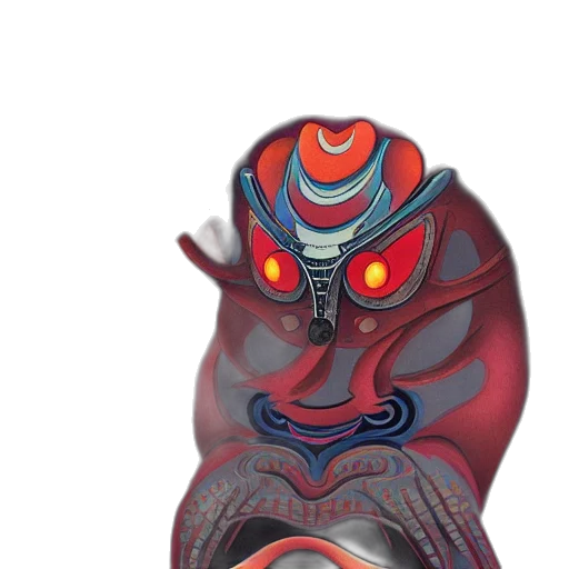 mask, creature, dragon, staff transparent PNG cut-out