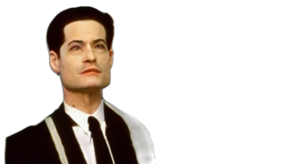 face, robot, photorealistic, agent, dale, cooper, twin, peaks transparent PNG cut-out