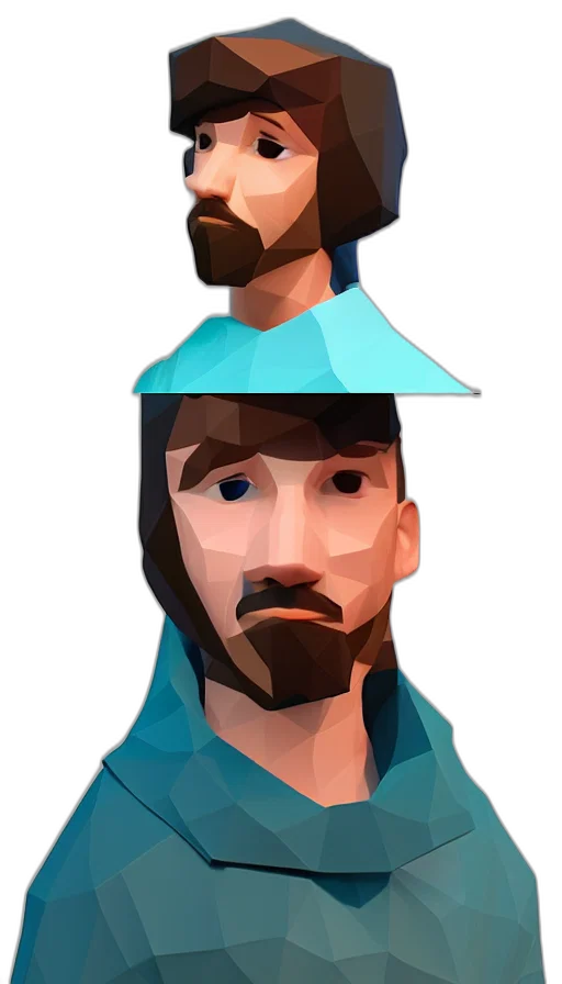 face, mask, hat, staff, concept art, 3d render, pixel art, cartoon transparent PNG cut-out