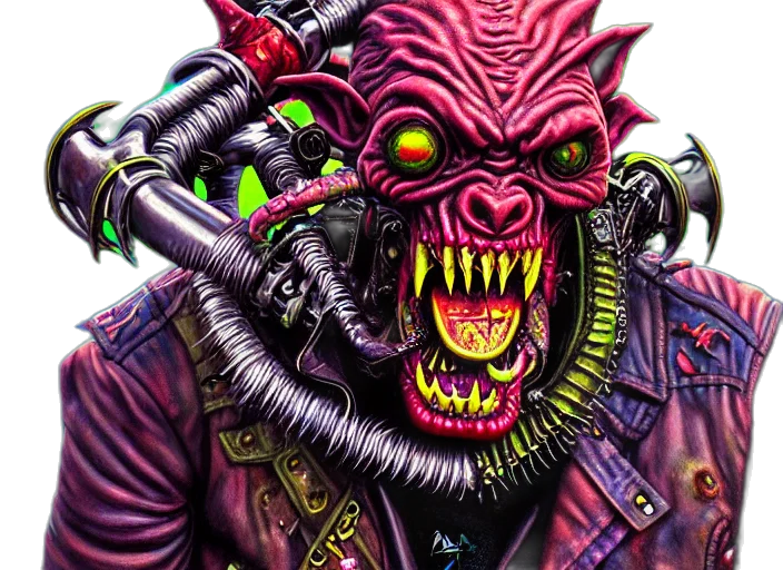 comic book art, concept art, photorealistic, portrait, apocalyptic, demonic, orcish, goblin transparent PNG cut-out