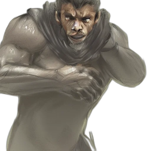 creature, concept art, fantasy art, comic book art, cyberpunk, earth tones, dark, monochrome transparent PNG cut-out