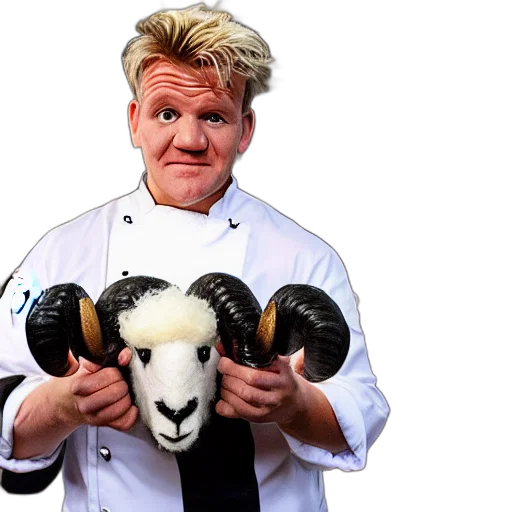 animal, food, chef, gordon, ramsay, ram, sheep, horns transparent PNG cut-out