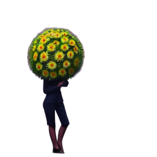 umbrella, flower, hat, crown, pixel art, concept art, 3d render, fantasy art transparent PNG cut-out