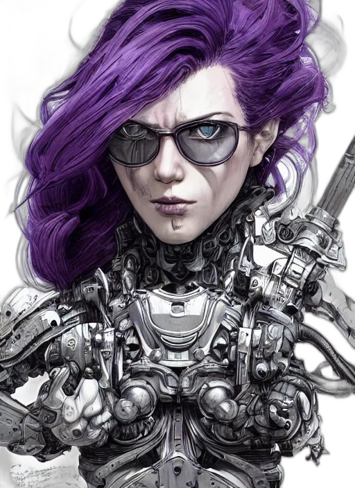 robot, cyberpunk, comic book art, concept art, fantasy art, close, portrait, pale transparent PNG cut-out