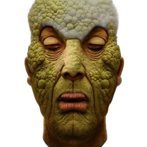 mask, face, creature, staff, 3d render, photorealistic, concept art, outer space transparent PNG cut-out