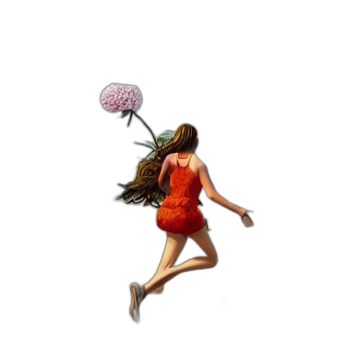 dress, flower, umbrella, creature, concept art, pixel art, 3d render, photorealistic transparent PNG cut-out