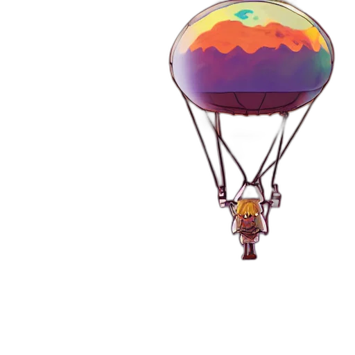 umbrella, crown, creature, staff transparent PNG cut-out