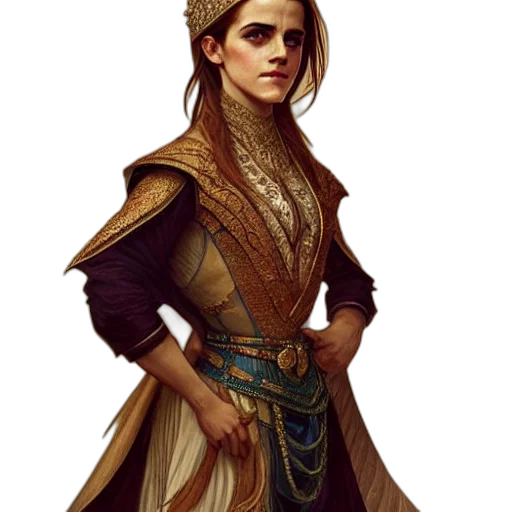 crown, dress, staff, face transparent PNG cut-out