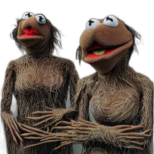 mask, animal, creature, dress, 3d render, concept art, muppets, designed transparent PNG cut-out