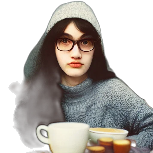 hat, face, jacket, photorealistic transparent PNG cut-out