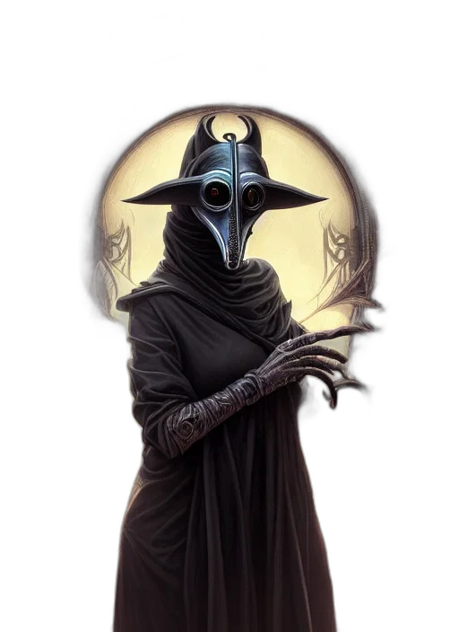 mask, staff, face, creature, fantasy art, concept art, comic book art, pixel art transparent PNG cut-out