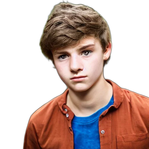 face, jacket, hair, photorealistic, cartoon, portrait, male, teenager transparent PNG cut-out