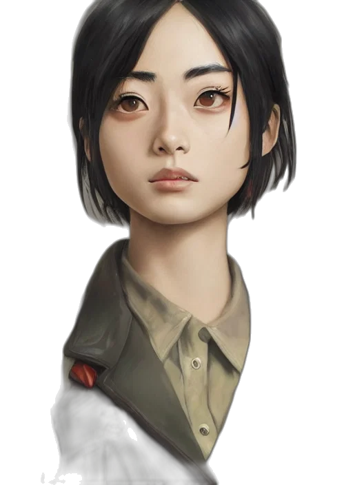 staff, face, jacket, weapon, concept art, photorealistic, fantasy art, anime transparent PNG cut-out
