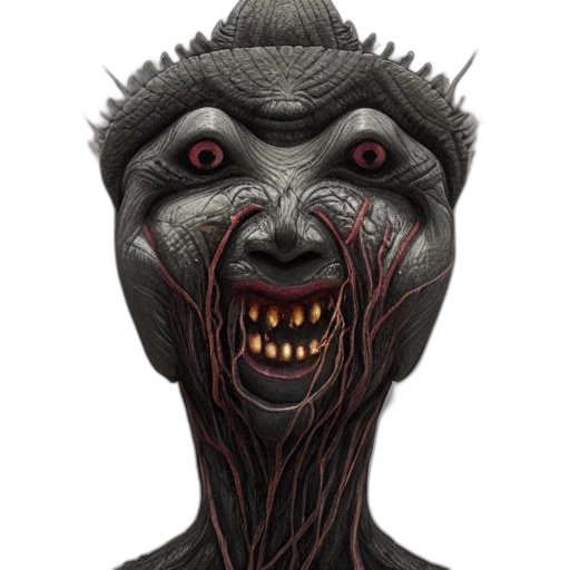 creature, face, mask, staff transparent PNG cut-out