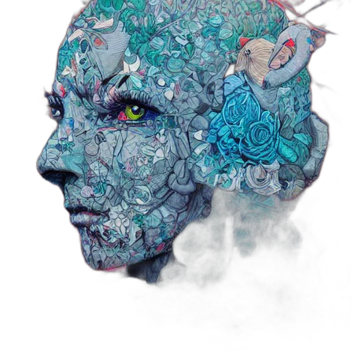 mask, face, crown, jewelry, concept art, fantasy art, watercolor, photorealistic transparent PNG cut-out