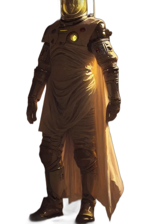 staff, robot, dress, creature, concept art, cyberpunk, fantasy art, 3d render transparent PNG cut-out