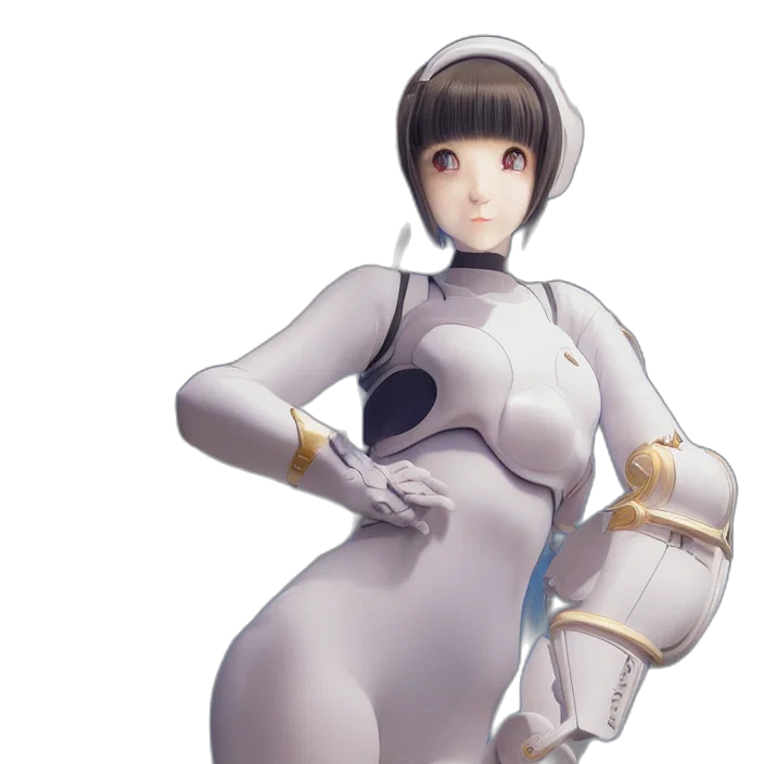 robot, dress, weapon, staff transparent PNG cut-out