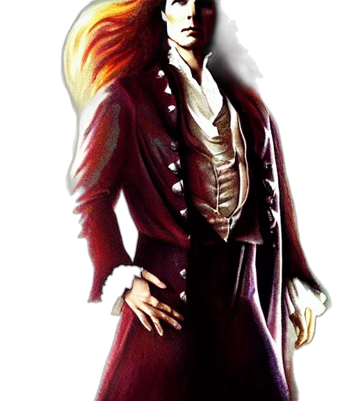 jacket, staff, fantasy art, concept art, comic book art, photorealistic, red, majestic transparent PNG cut-out