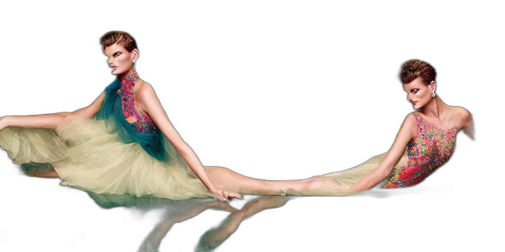 dress, photorealistic, fantasy art, 3d render, concept art, underwater, fashion, editorial transparent PNG cut-out