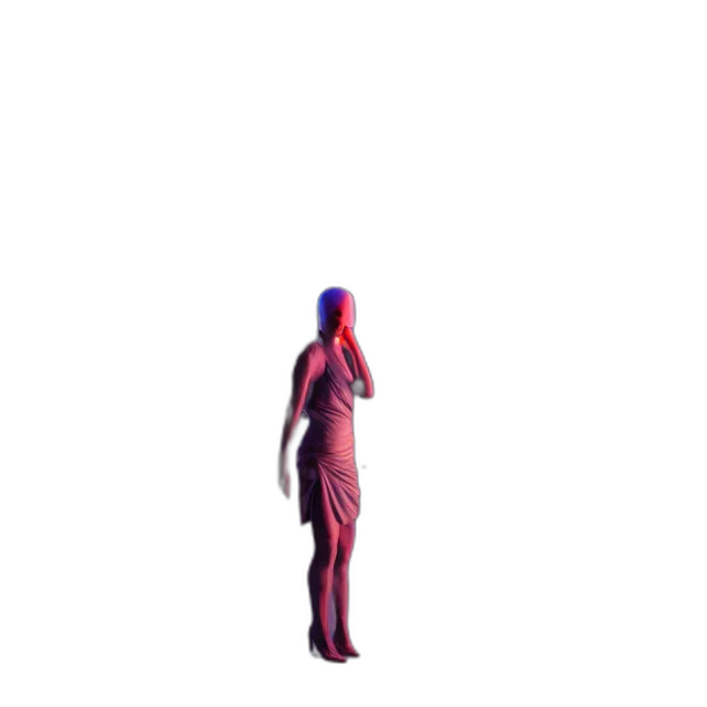dress, robot, creature, animal, 3d render, vaporwave, pixel art, concept art transparent PNG cut-out