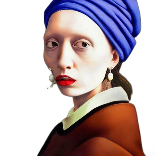 face, hat, mask, dress, photorealistic, oil painting, fantasy art, 3d render transparent PNG cut-out