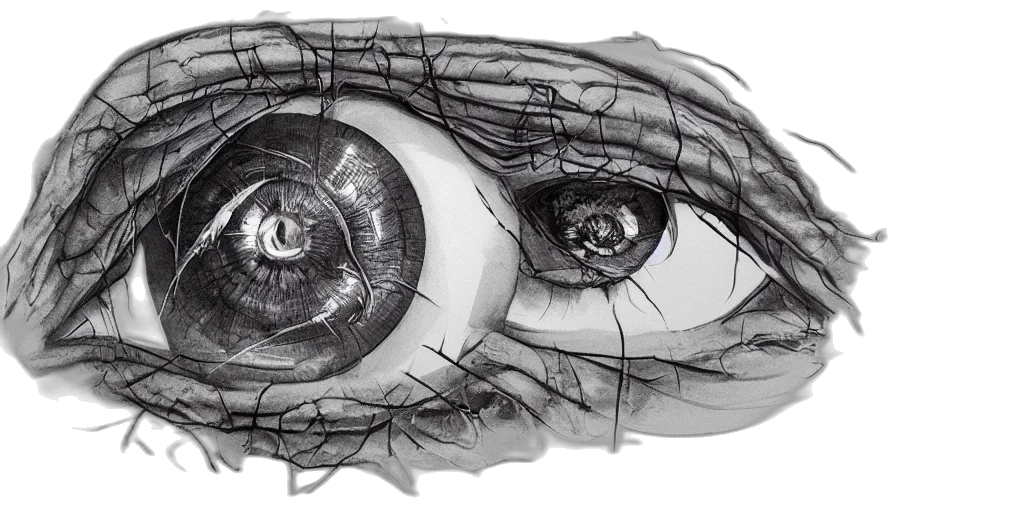 mask, face, photorealistic, pencil sketch, concept art, comic book art, detailed, eye transparent PNG cut-out