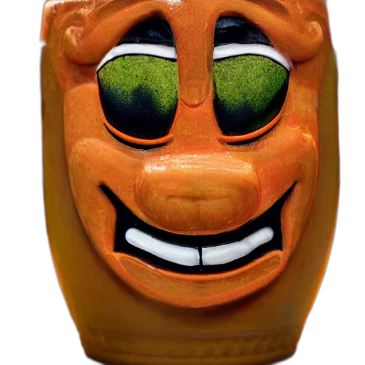 mask, bottle, face, crown, 3d render, photorealistic, concept art, closeup transparent PNG cut-out