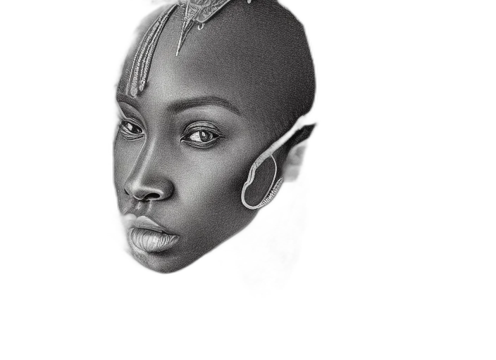 face, robot, crown, mask, photorealistic, pencil sketch, concept art, fantasy art transparent PNG cut-out