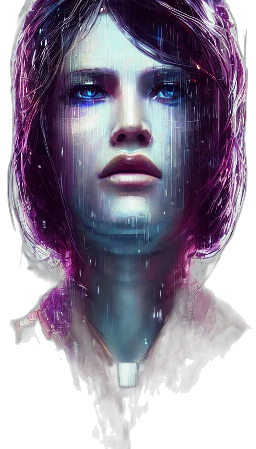 face, robot, mask, hair transparent PNG cut-out