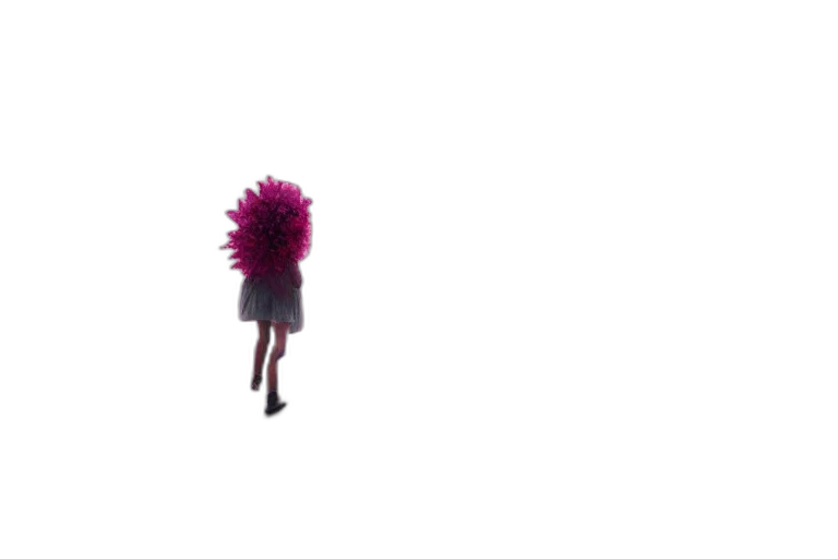 hair, dress, umbrella, flower, 3d render, concept art, vaporwave, pixel art transparent PNG cut-out
