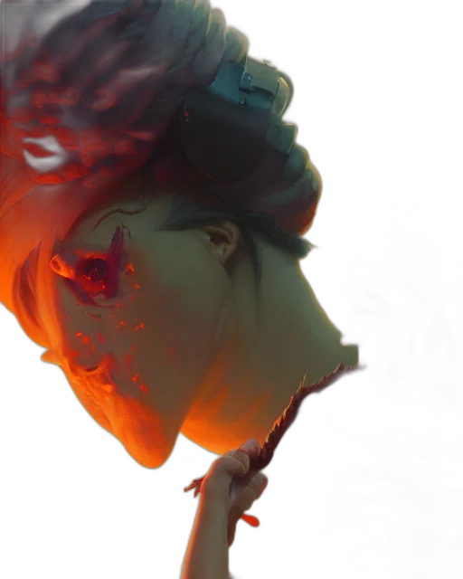 face, mask, crown, hat, concept art, photorealistic, anime, cyberpunk transparent PNG cut-out