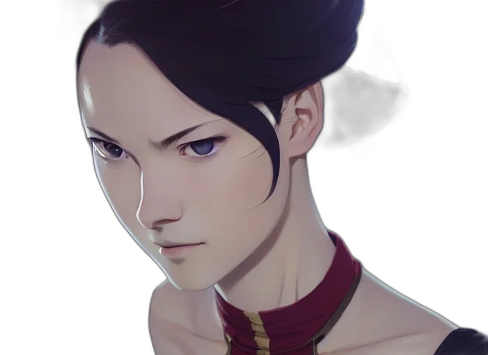 face, crown, staff, mask, fantasy art, concept art, anime, photorealistic transparent PNG cut-out