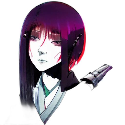 staff, face, robot, weapon, anime, cyberpunk, pixel art, concept art transparent PNG cut-out