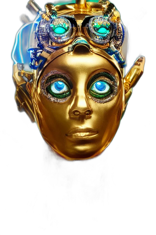 mask, crown, jewelry, face, concept art, fantasy art, 3d render, photorealistic transparent PNG cut-out