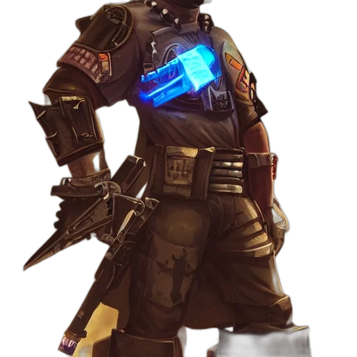 robot, staff, weapon, jacket transparent PNG cut-out