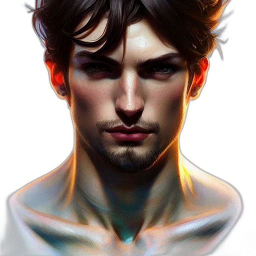 face, fantasy art, photorealistic, concept art, comic book art, neon lights, dark, neon transparent PNG cut-out