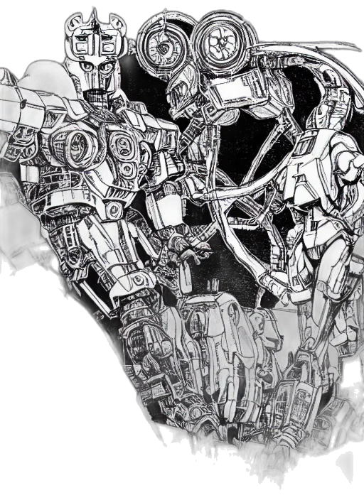 robot, jewelry, crown, weapon transparent PNG cut-out