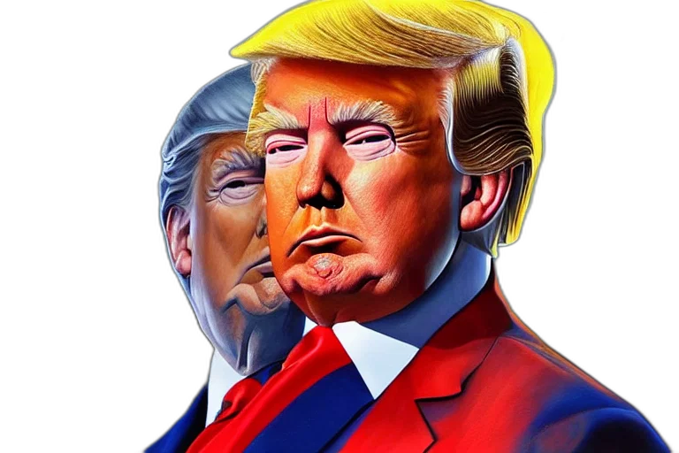 mask, face, photorealistic, comic book art, concept art, cartoon, trump, fantasy transparent PNG cut-out