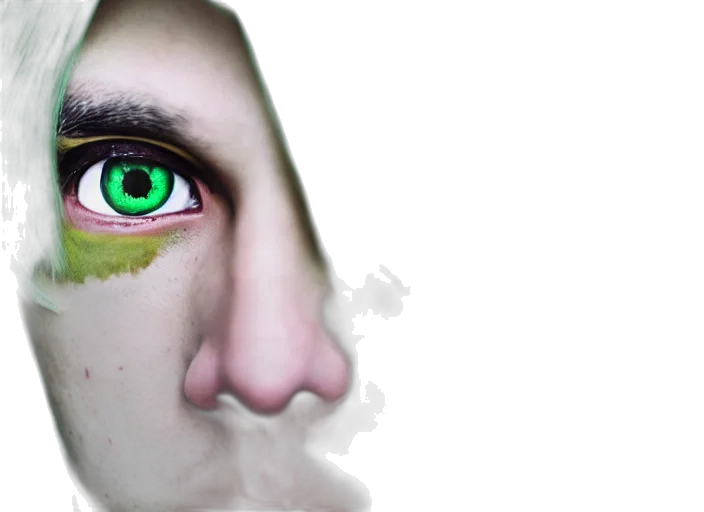 face, mask, creature, photorealistic transparent PNG cut-out