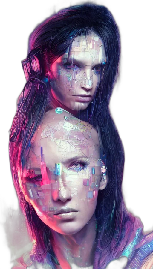 robot, face, mask, hair transparent PNG cut-out