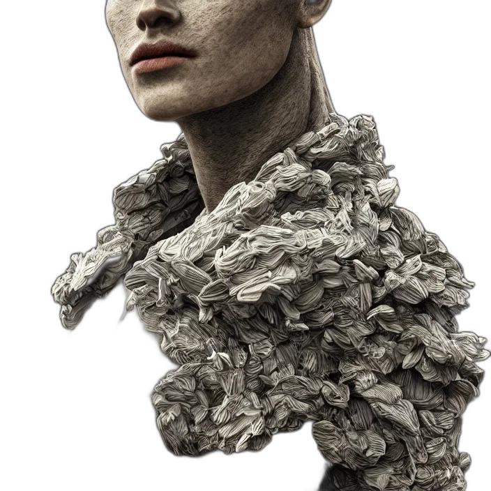 mask, face, jewelry, hair, photorealistic, 3d render, concept art, fantasy art transparent PNG cut-out