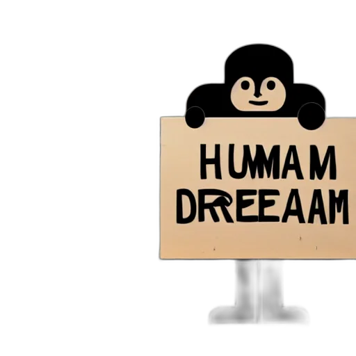 robot, 3d render, concept art, cartoon, human, holding, sign, text transparent PNG cut-out