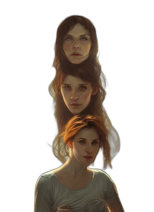 face, dress, crown, mask, concept art, fantasy art, photorealistic, oil painting transparent PNG cut-out