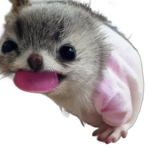 animal, creature, food, hat, photorealistic, vaporwave, pastel, silly transparent PNG cut-out