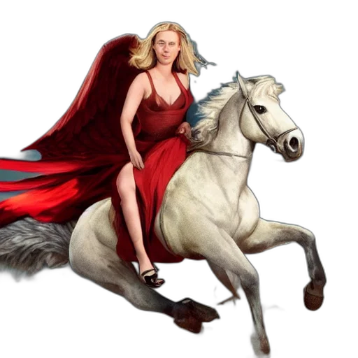 dress, fantasy art, concept art, comic book art, pixel art, scarlett, johansson, riding transparent PNG cut-out