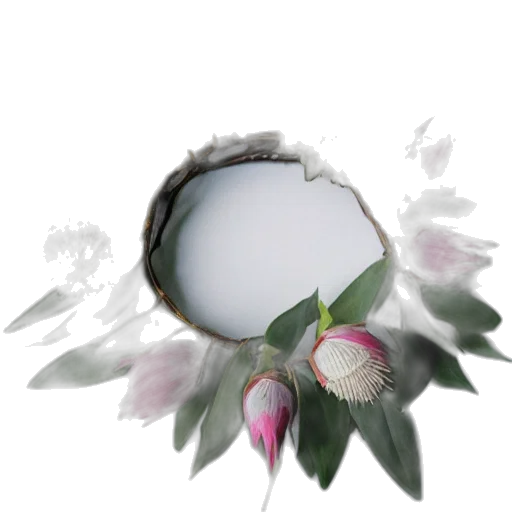 flower, crown, jewelry, hat, 3d render, photorealistic, concept art, vaporwave transparent PNG cut-out