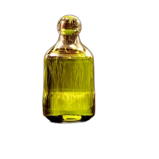 bottle, hair, crown, food, photorealistic, 3d render, green, placed transparent PNG cut-out