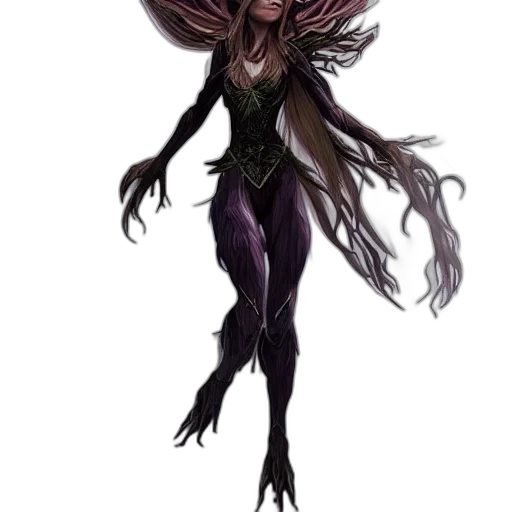creature, hair, staff, concept art, fantasy art, comic book art, pixel art, dark transparent PNG cut-out