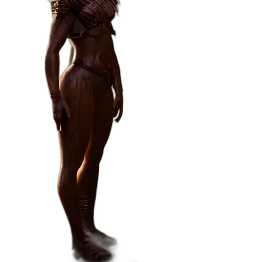 creature, dress, staff, robot transparent PNG cut-out