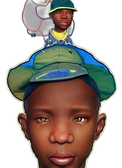 face, hat, crown, creature, photorealistic, cartoon, concept art, 3d render transparent PNG cut-out